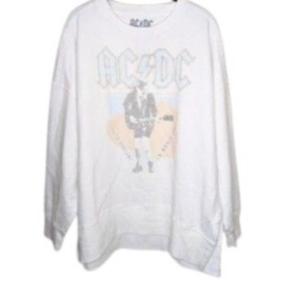 AC/DC Womens 2XL White Sweatshirt Live‎ In Concert 1978 World Tour Graphic - Picture 3 of 5